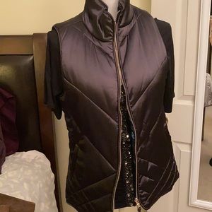 NWOT Kensie reversible satin vest black w teal